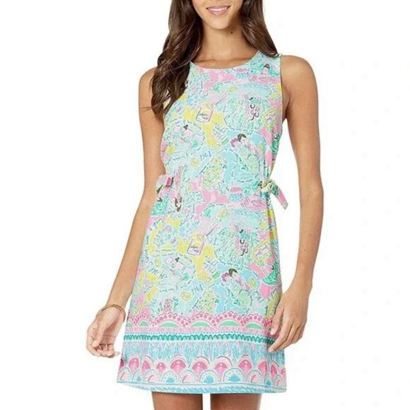 Lilly Pulitzer Marli Stretch Shift Dress In Pop Up Size 8 Preppy Beach Travel - Picture 1 of 11